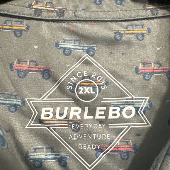 Burlebo Performance Polo Shirt Vintage Cruiser AOP Mens 2XL Stretch Golf UPF - Picture 5 of 14